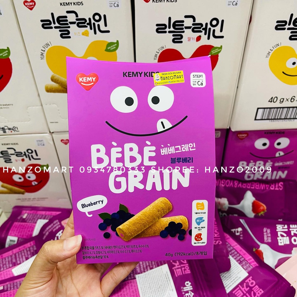 Bánh ăn dặm cho bé ngũ cốc ăn dặm KEMY Hàn Quốc (8 thanh)
