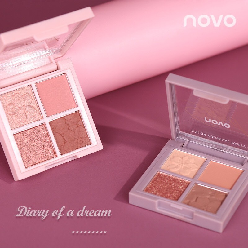 Bảng phấn mắt Novo 4 ô Cherry Blossom 💕FREESHIP 50k💕 - dear.ladies