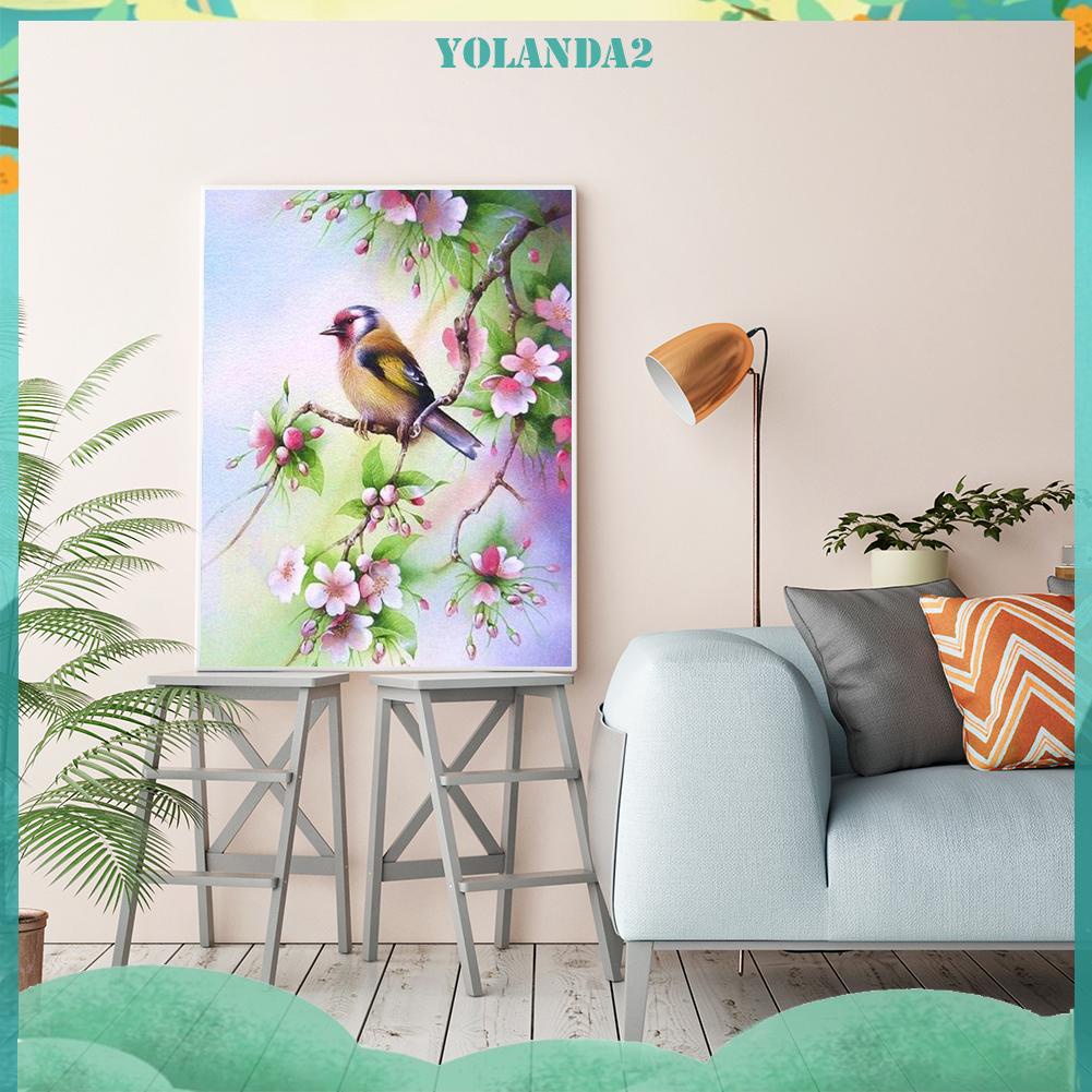 Tranh thêu chữ thập 11CT hình hoa và chim nghệ thuật (Szx1143)