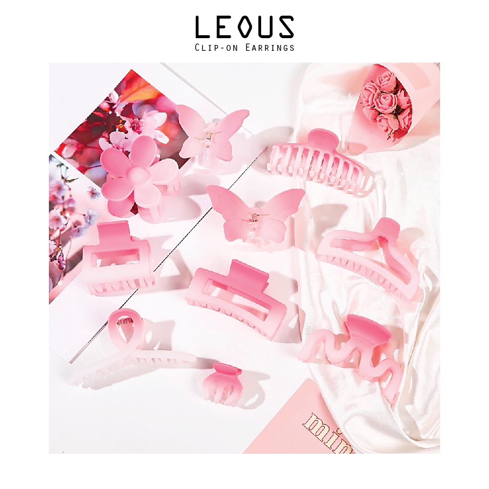 Kẹp càng cua Hàn Quốc, kẹp tóc nữ hoa anh đào hồng ombre hình bông hoa siêu dễ thương HP001