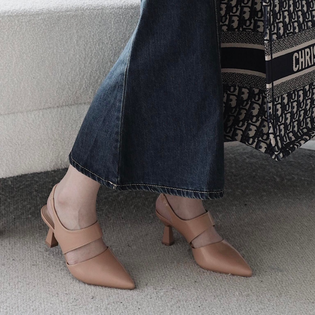 25 STUDIO Giày cao gót bít mũi quai hậu da mềm 6 phân Morgan Shoes