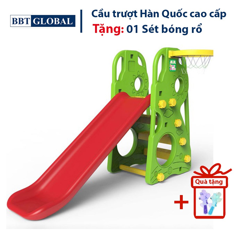 Cầu trượt chính hãng Hàn Quốc an toàn, TẶNG BÓNG RỔ BBT CHD100