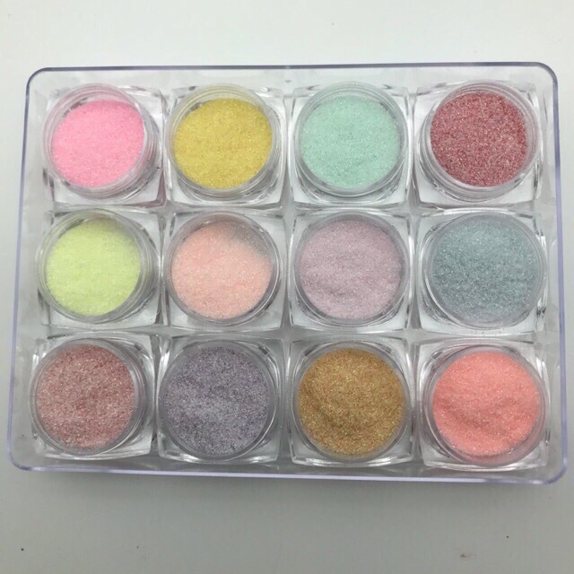 Nhũ cát rắc kim cương siêu mịn set 12 hũ