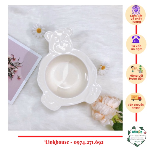 Bát Sứ Hình Gấu Sâu Lòng Đựng Cháo, Soup Siêu Xinh