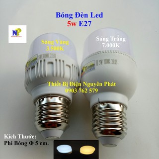 Bóng Đèn Led 5w E27 Kín Nước (Ánh Sáng Trắng/Vàng) - Tiết Kiệm Năng Lượng