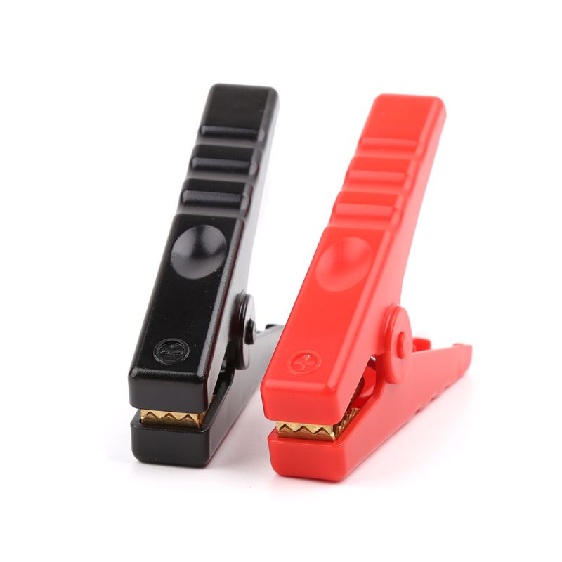 Set 2 Kẹp Cá Sấu Thử Điện Bằng Đồng Cách Nhiệt Màu Đỏ Đen Cho Xe Hơi
