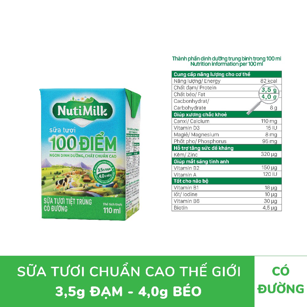 Thùng 48 hộp NutiMilk ST 100 điểm - ST tiệt trùng Có Đường Hộp 110 ml//hộp