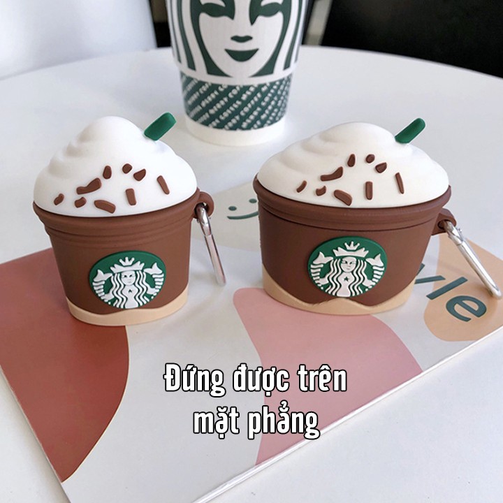 Vỏ silicon cho tai nghe Airpods 1 / 2, Airpods Pro mẫu Starbucks Version 2