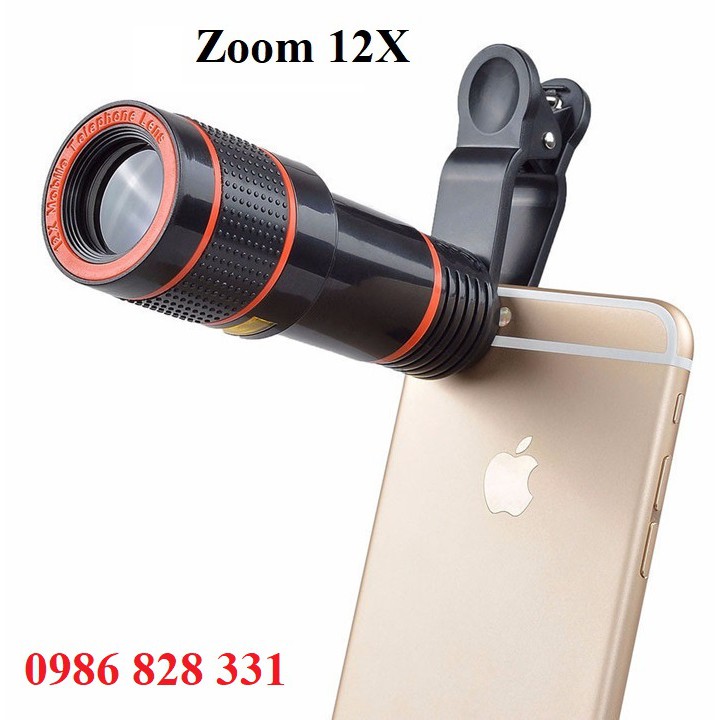 Len zoom 12X cho Điện thoại chụp hình siêu xa