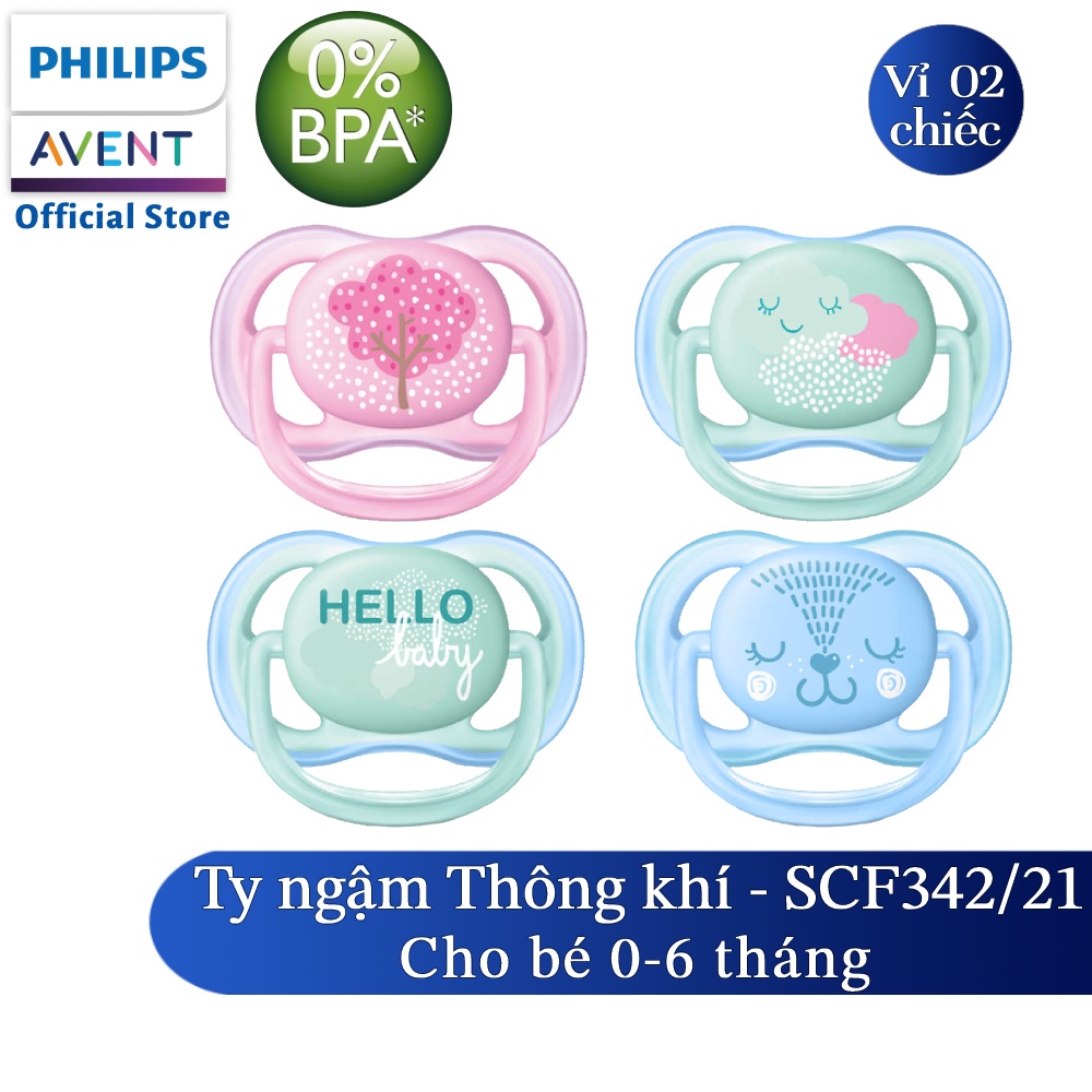 HÀNG CHÍNH HÃNG Núm Ty Ngậm Philips Avent Thông Khí – Phiên Bản Hiện Đại - cho trẻ từ 0-6 tháng tuổi