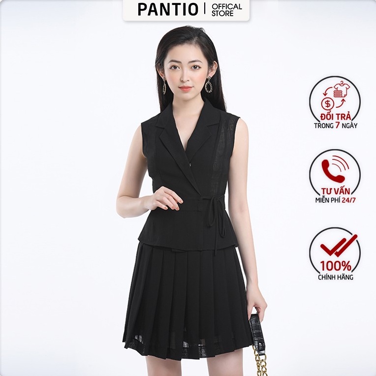 Chân váy ngắn chất liệu voan dáng xòe, xếp ly BJN12279 - PANTIO