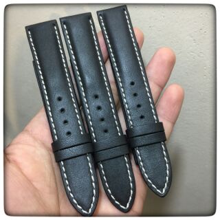 DÂY ĐỒNG HỒ DA BÒ CAO CẤP CHỈ TRẮNG