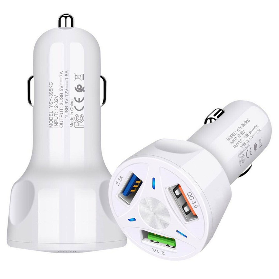 Tẩu Sạc Nhanh QC 3.0 3 Cổng USB Trên Xe Hơi Cho ĐT táo 11 Pro Samsung A10 3.0