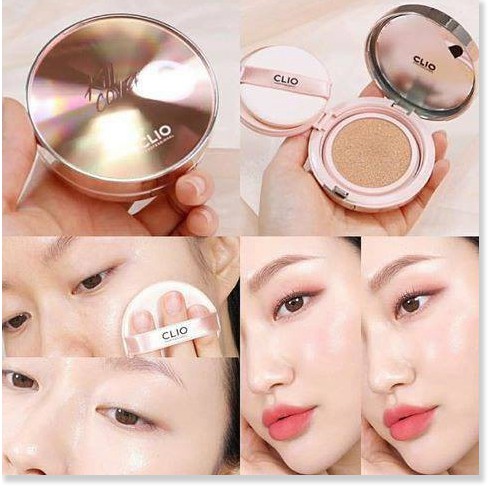 [Mã giảm giá mỹ phẩm chính hãng] Phấn Nước Cushion Clio Kill Cover Glow Cushion SPF50+ PA+++ Màu Hồng