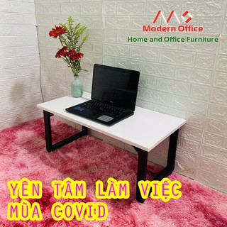 Bàn bệt Chân O kích thước 40x80 cao35cm mặt MDF TRẮNG - bàn làm việc bàn học sinh viên chân gấp gọn