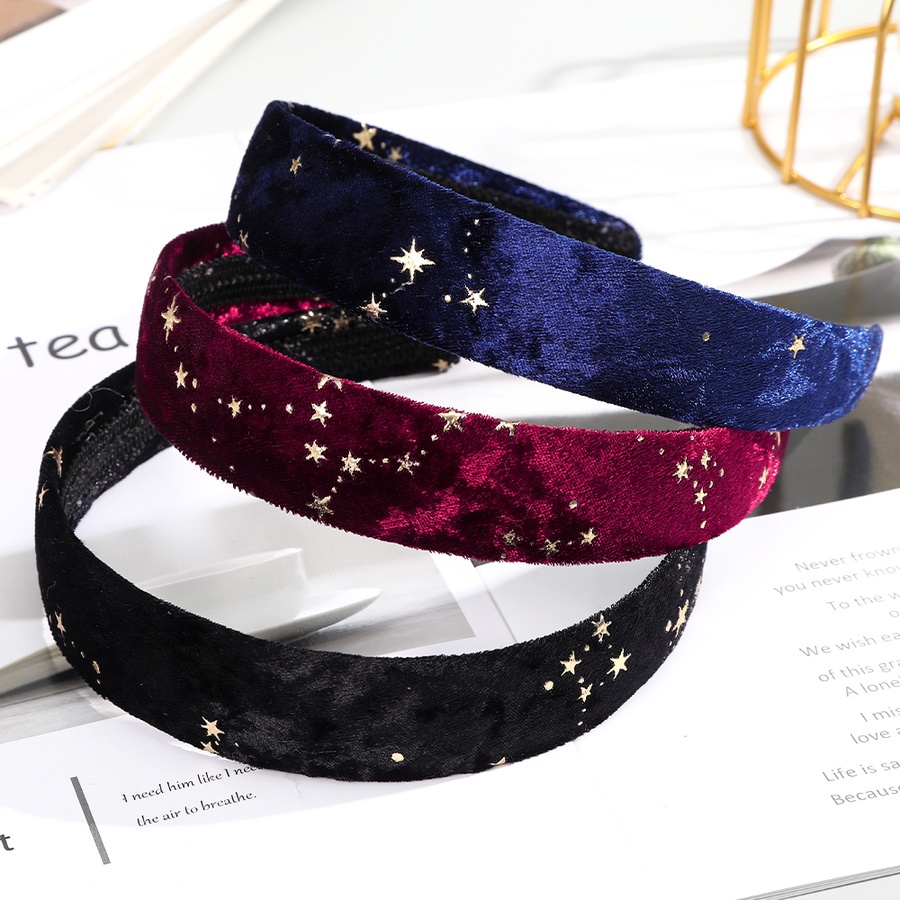 Băng đô nhung bản rộng màu sắc đơn giản phong cách Hàn Quốc cho nữ