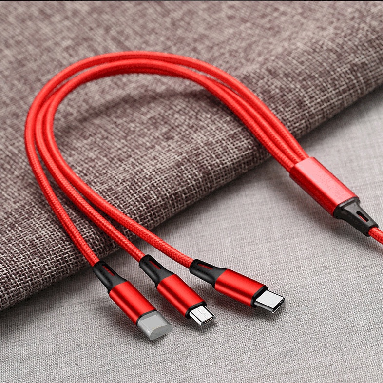 Dây sạc 3 đầu full box-cáp sạc nhanh 3 in 1 IPmicro usb type c,chất lượng kiểm định,dây sạc chuẩn hãng