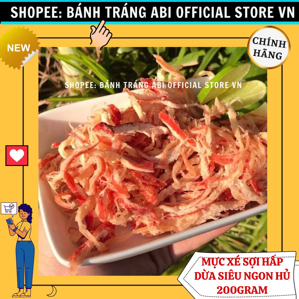 200G MỰC HẤP NƯỚC DỪA XÉ SỢI HỦ LỤC GIÁC NẮP VÀNG SIÊU NGON | BigBuy360 - bigbuy360.vn