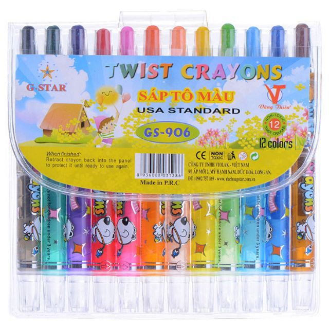 Sáp Tô Màu GS-907 12 màu BM00002