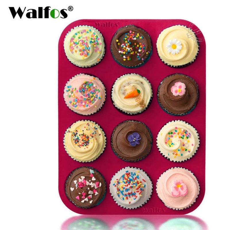 Khuôn silicone Walfos để làm bánh cupcake 100% chống dính