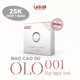 Bao cao su OLO trắng có hạt ngọc trai tăng kích thước, siêu mỏng, hàng nội địa Trung (1 bao/hộp)