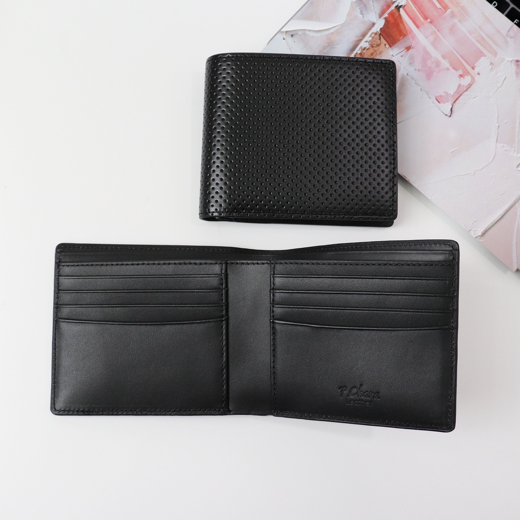 Ví nam da bò thật 100% thiết kế dáng ngang Pink Ohara Leather