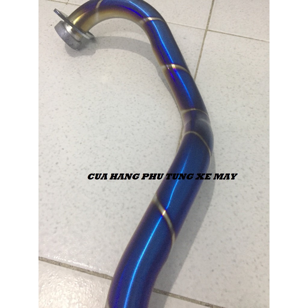 Cổ pô bầu hơi titan cho xe Ex135, Ex150, Winner 150, Winner X, Raider Fi, Satria gắn lon pô độ họng 51mm