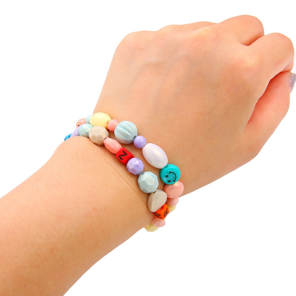 Hạt nhựa acrylic tròn hình trái tim hình ngôi sao màu kẹo để làm bông tai/ vòng cổ/ vòng tay/đồ trang sức thủ công