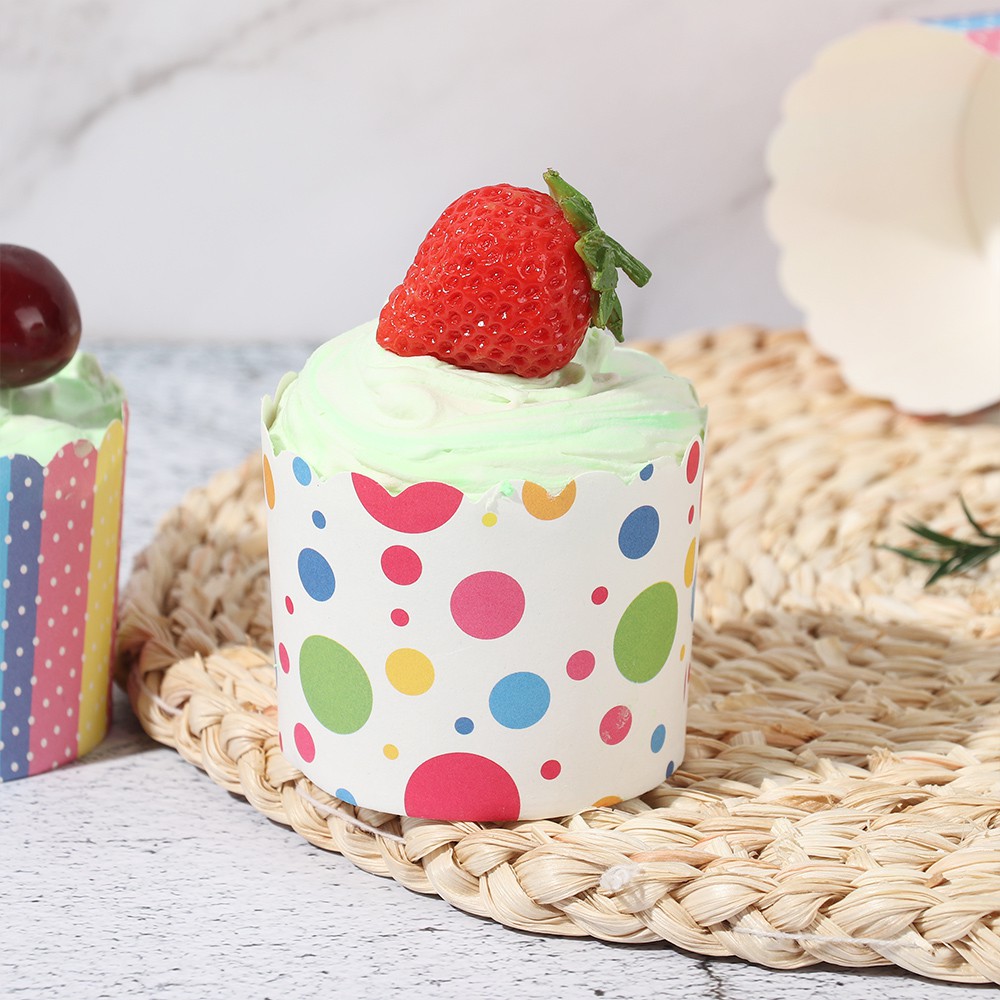 Set 50 Khuôn Giấy Họa Tiết Chấm Bi Nhiều Màu Dùng Để Làm Bánh Cupcake / Bánh Cupcake Diy