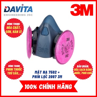 Bộ mặt nạ phòng độc 3m 7502 kèm cặp phin lọc 2097