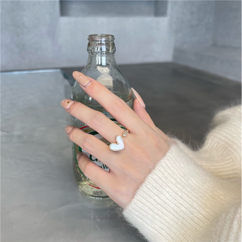 Nhẫn Mở Hình Trái Tim Đính Đá Thời Trang Cho Nữ