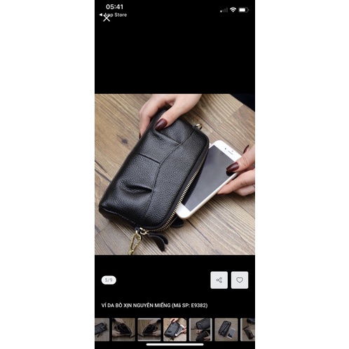 Ví nữ nhỏ xinh da bò thật, ví đựng chìa khóa da bò
