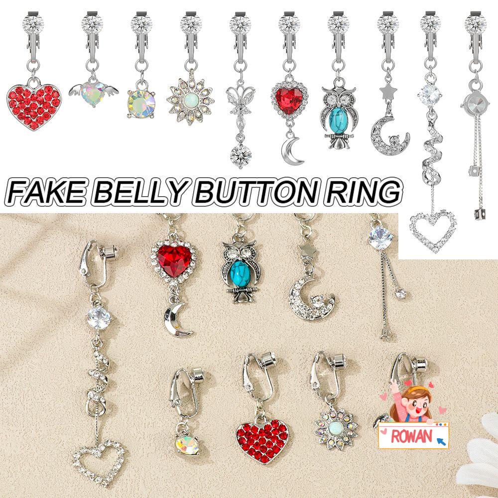 ❈Rowan❈ Khuyên Xỏ Rốn Đính Đá Thời Trang Cá Tính Dành Cho Nữ