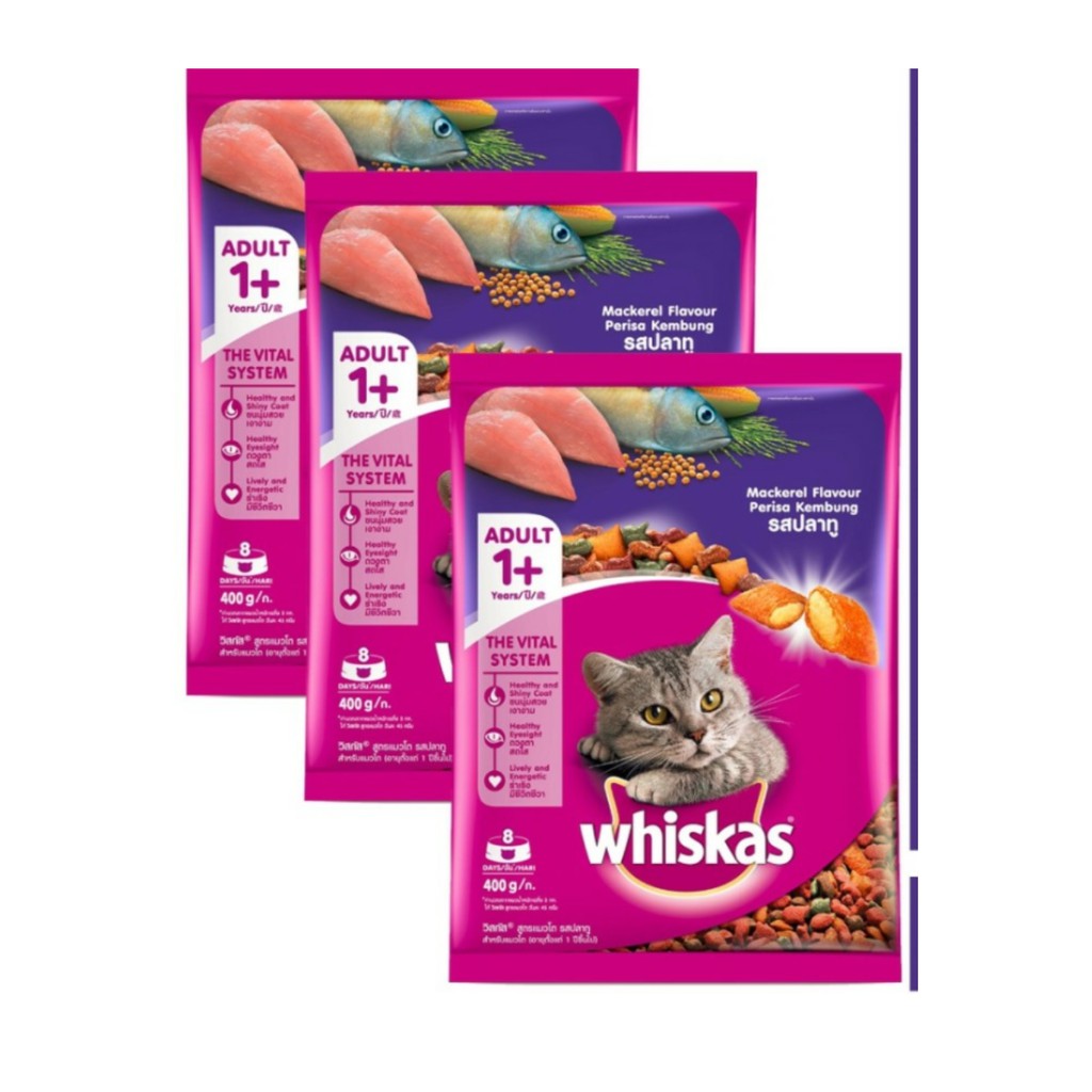 COMBO 6 GÓI Thức ăn cho mèo Whiskas vị cá thu túi 400gr