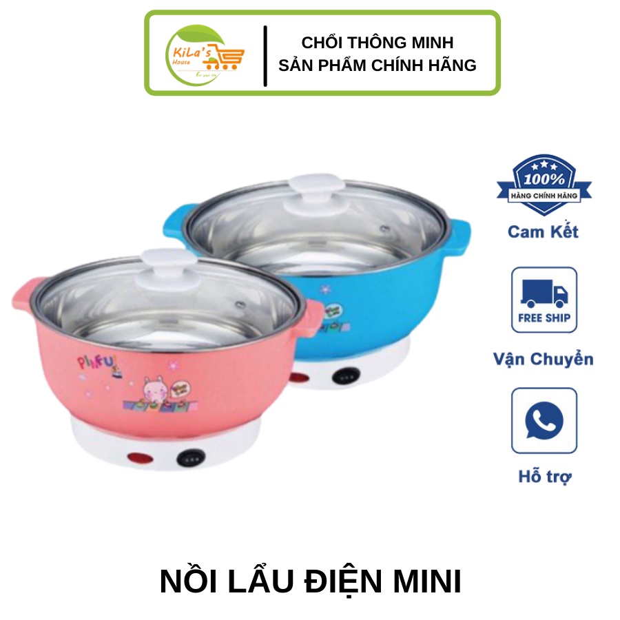 Nồi Lẩu Điện Mini 26cm, 1000W, Chất Liệu Inox 304 Cao Cấp - Nồi Lẩu Điện NIKAI Đa Nặng, Nhỏ Gọn, Tiện Lợi