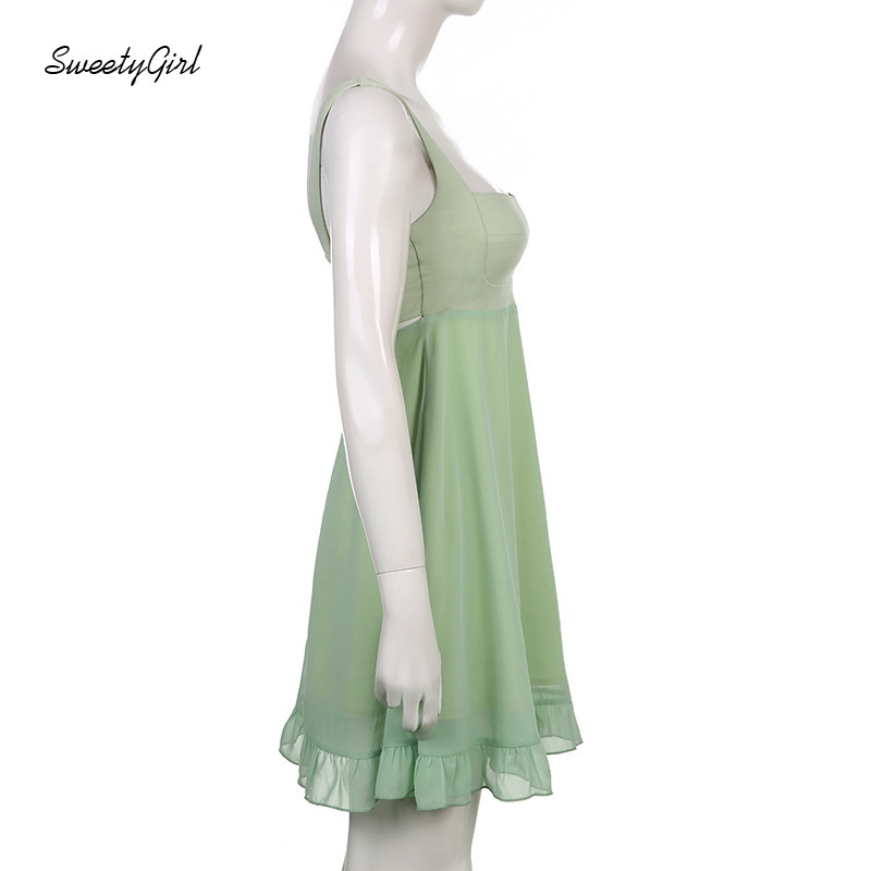 Đầm Mini Không Tay Hở Vai Màu Trơn 2022 Thời Trang Cho Nữ