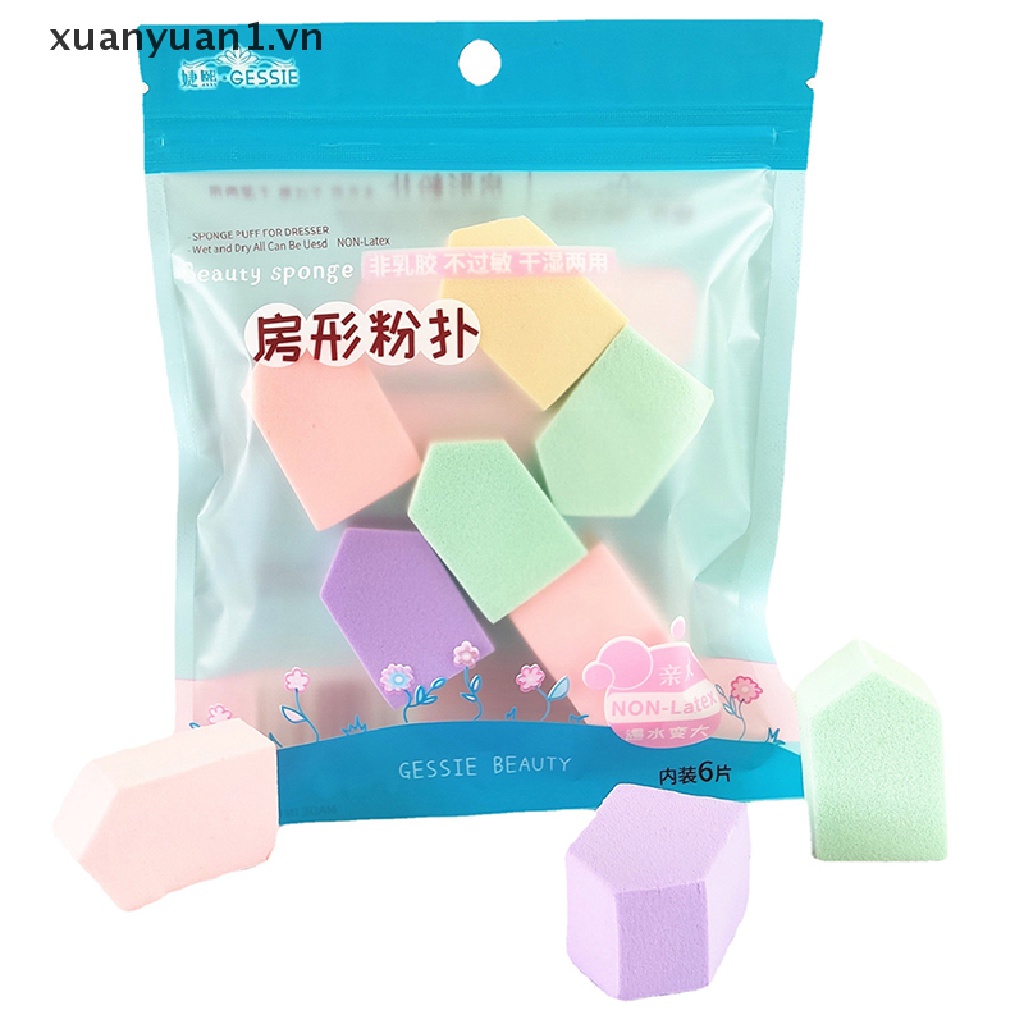 Set 6 Mút Trang Điểm Hình Ngôi Nhà Tiện Dụng