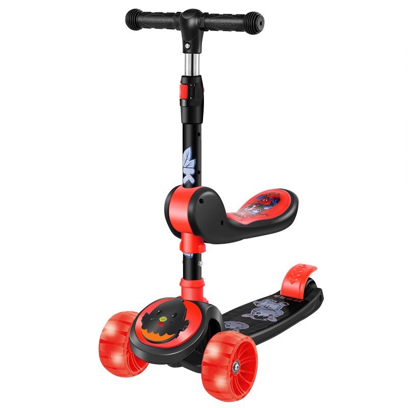 [Mã 12fmcgsale1 giảm 10%] Xe Scooter cho bé kiêm xe chòi chân có nhạc bánh phát sáng chịu lực 40kg