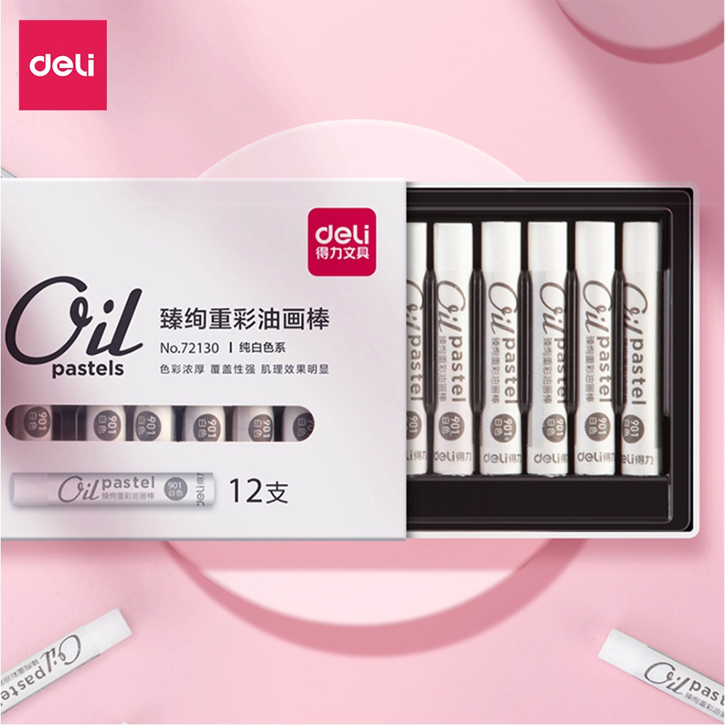 Bút sáp dầu màu trắng Deli - 72130