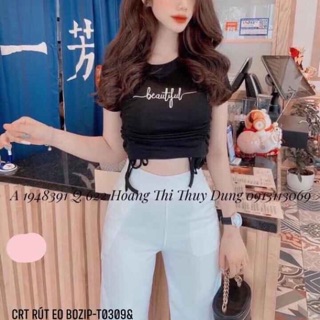 Áo crt chữ ký rút eo - T
