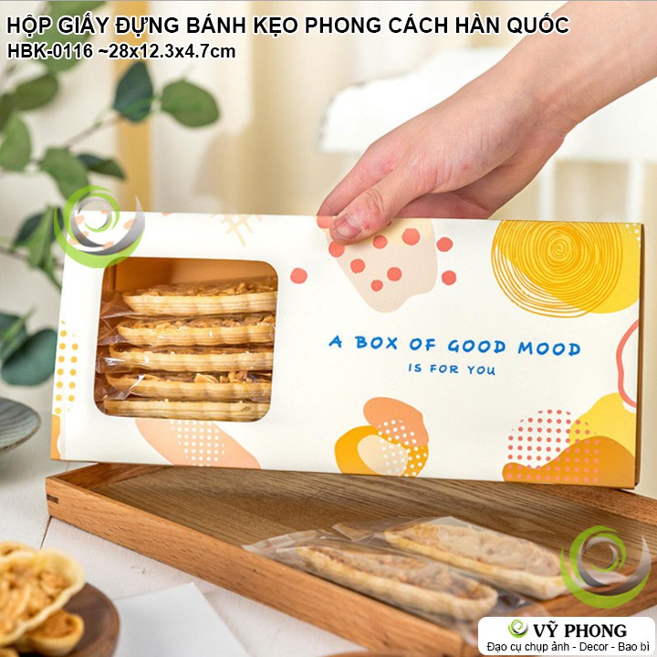 HỘP GIẤY ĐỰNG BÁNH KẸO PHONG CÁCH SIMPLY ĐƠN GIẢN HÀN QUỐC ĐỰNG BÁNH GẠO BÁNH HẠNH NHÂN HBK-0116