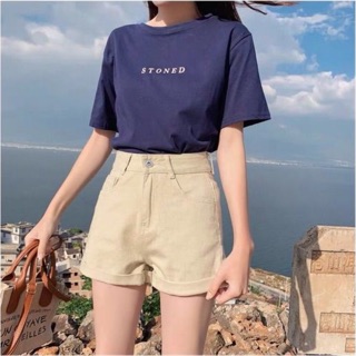Quần short cạp cao vải dày dặn cá tính