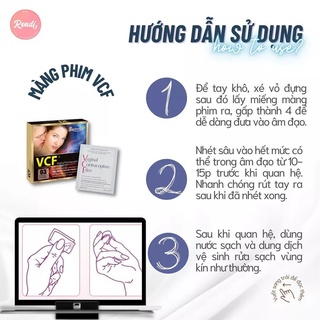 Màng phim tránh thai VCF (3 miếng) | Rendi Store