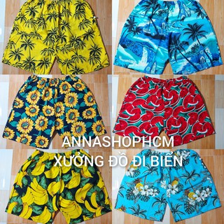 QUẦN ĐÙI UNISEX, QUẦN TRÁI CÂY HOA LÁ HAWAI - ĐỒNG PHỤC ĐI CHƠI, ĐI BIỂN, CHỤP KỶ YẾU, TEAMBIULDING