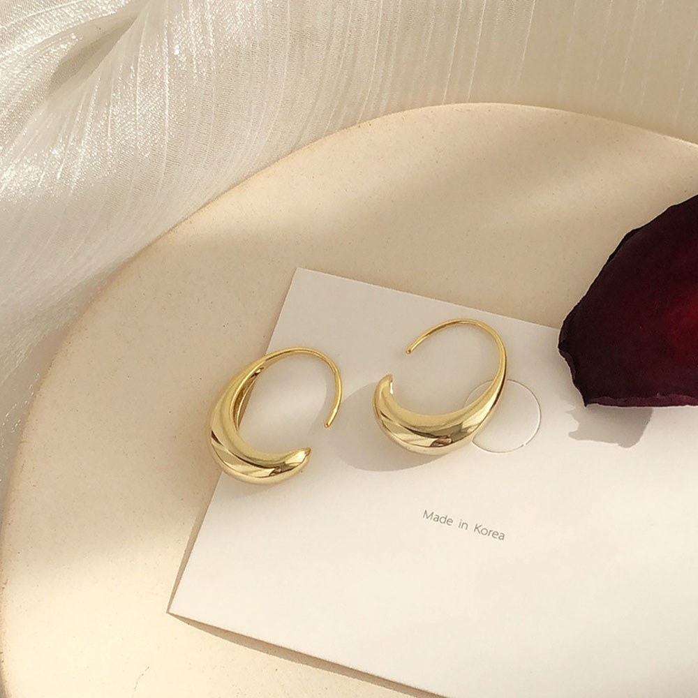 Hoa Tai Dáng Dài Mặt Hình Bán Nguyệt Độc Đáo Thời Trang Cho Nữ