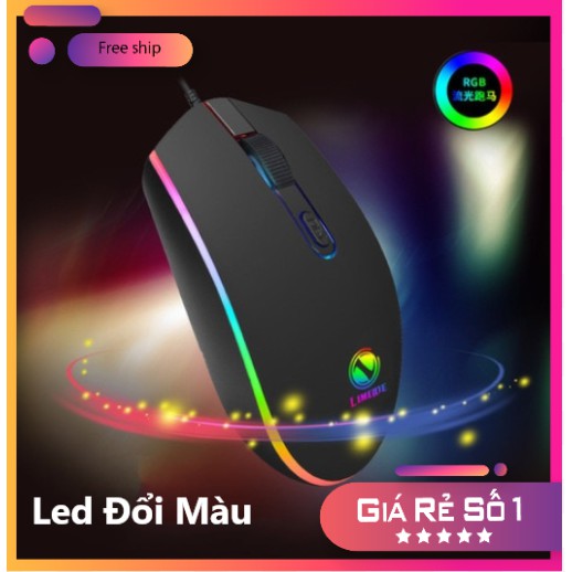 Chuột Máy Tính Có Dây Limei 007 Gaming Led RGB Đổi Màu, Chuột Chơi Game Led Nhiều Màu Có 4 Mức DPI