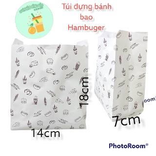 100 túi đựng bánh mì, gà rán, khoai tây, hambuger bánh bao nhiều họa tiết  tiện lợi-quannaocungcan