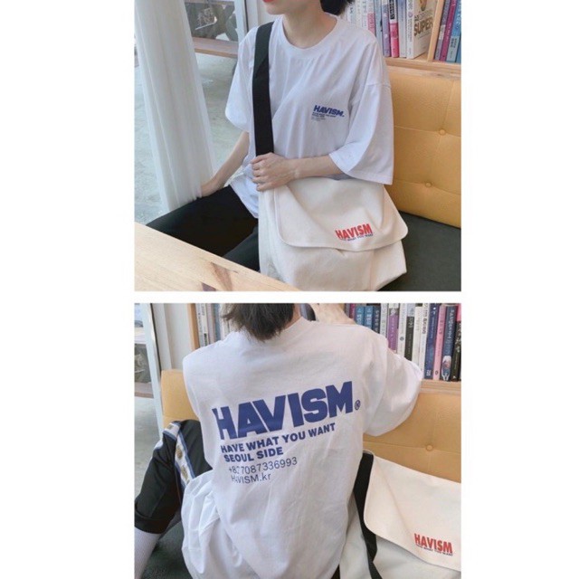 Áo thun Unisex tay lỡ HAVISM (Freeship ♥️) form rộng nam nữ chất cực xinh