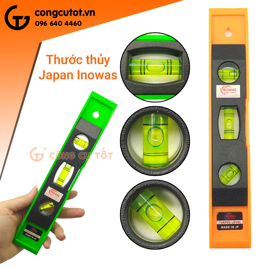 Thước thủy nivo từ 225mm với 3 hạt thăng bằng