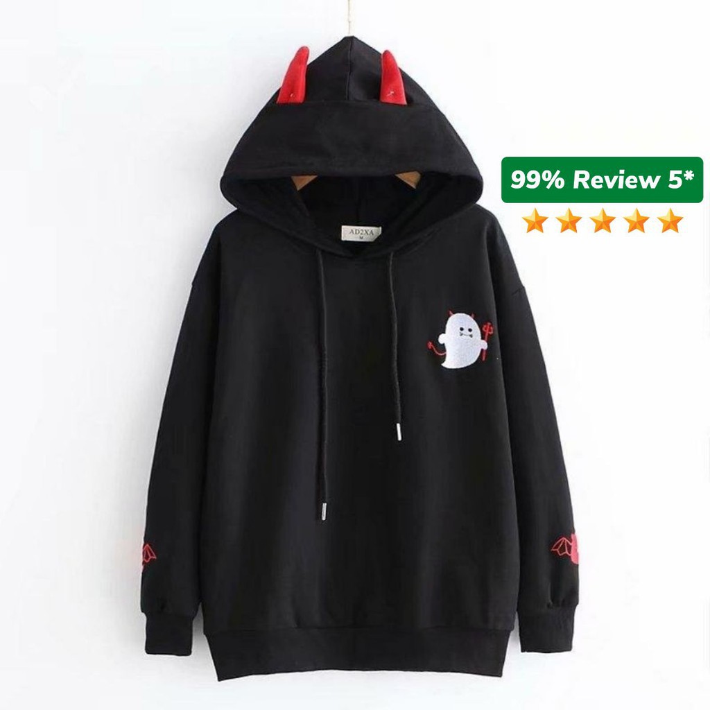 ÁO KHOÁC NỈ HOODIE KN19 in Hình Quỷ Dơi Kute, Form Unisex cho nam và nữ, chất nỉ cao cấp êm ái, co giãn thoải mái